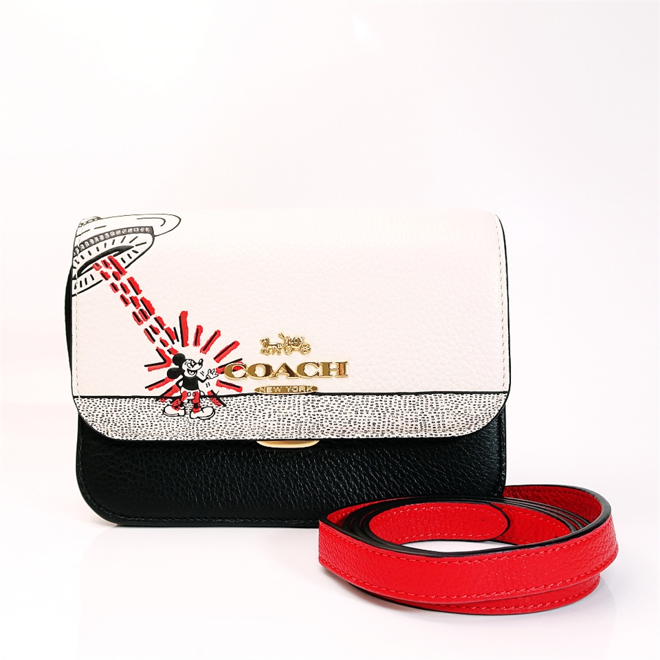 Coach Disney Mickey Mouse X Keith Haring Mini Brynn 斜挎包-黑白 