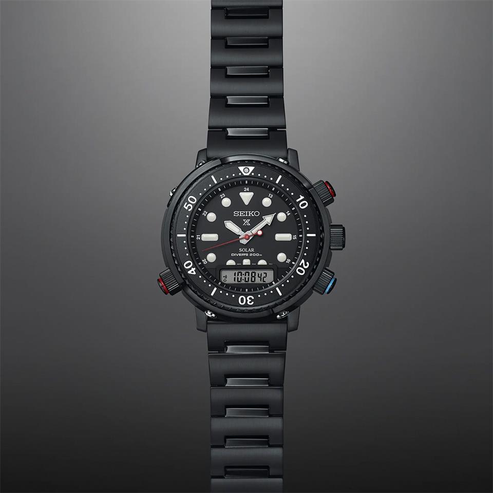 SEIKO 精工PROSPEX 40週年限量鮪魚罐頭阿諾太陽能雙顯潛水錶