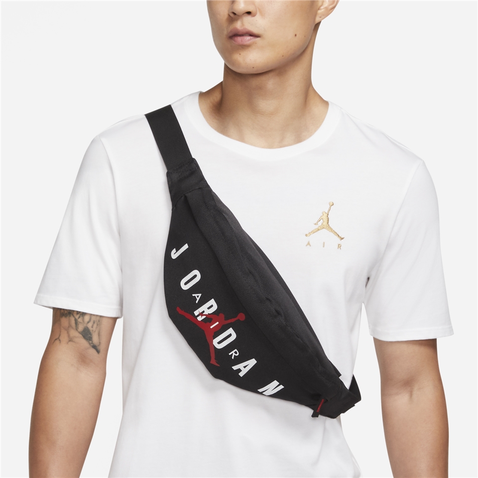 Nike 腰包Air Crossbody Waist Bag 男女款喬丹飛人斜背黑紅 