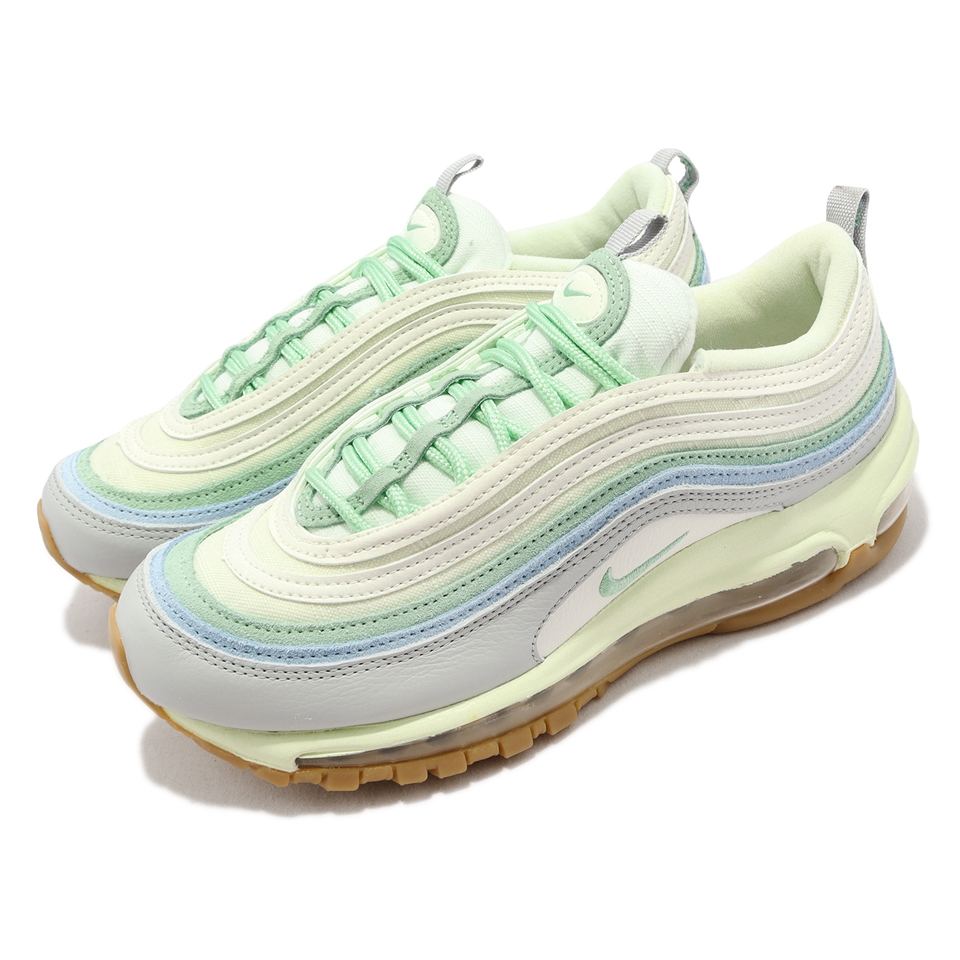 Nike 休閒鞋Wmns Air Max 97 女鞋米黃灰藍綠子彈鞋氣墊復古經典DX5766