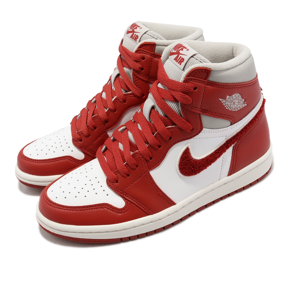 Nike 休閒鞋Air Jordan 1 Retro HI OG 女鞋紅白高筒Varsity Red DJ4891