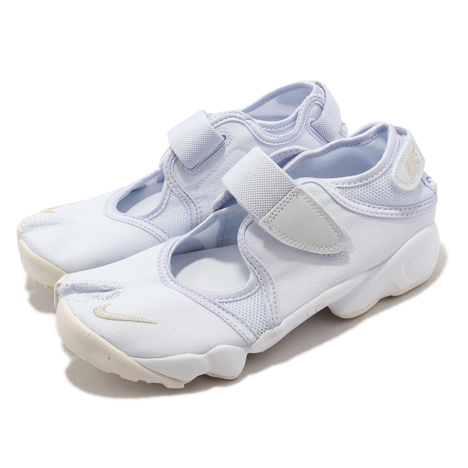 Nike 休閒鞋Wmns Air Rift BR 女鞋淡藍色白忍者鞋經典涼鞋魔鬼氈DJ4639