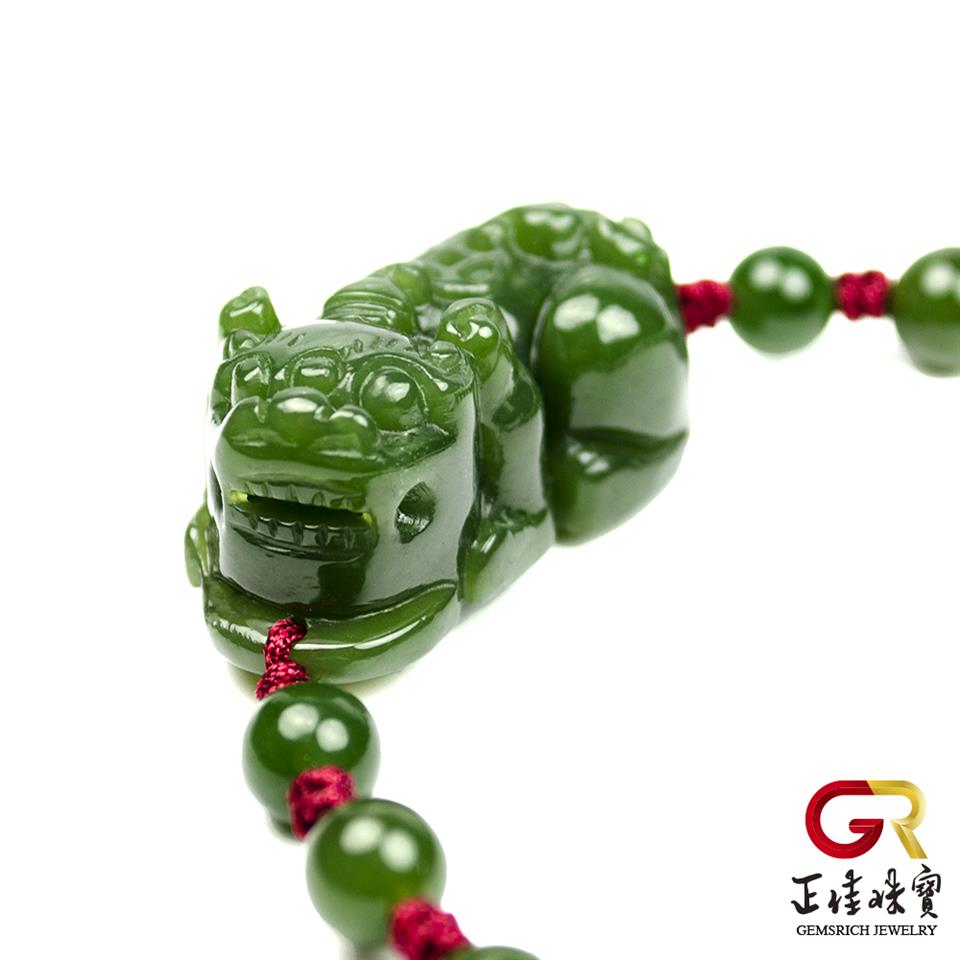 正佳珠寶】和田碧玉金錢貔貅手串典藏貔貅手珠｜可調式手工中國繩繩結