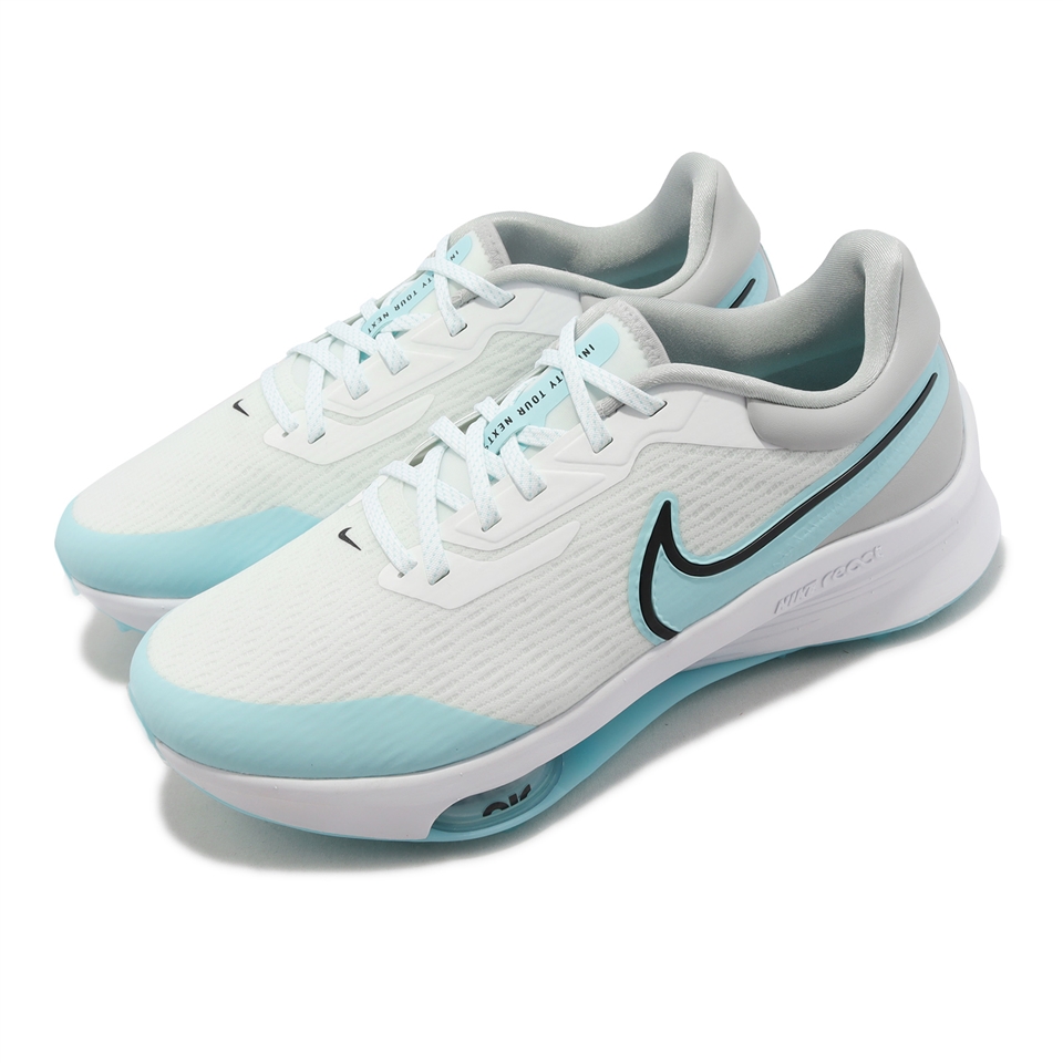 Nike 高爾夫球鞋Air ZM Infinity Tour Next% 寬楦男鞋女鞋水藍色鞋釘緩