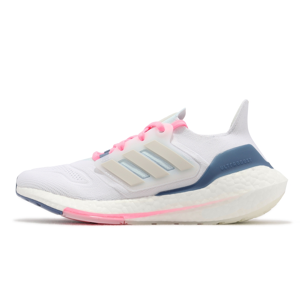 adidas 慢跑鞋Ultraboost 22 W 女鞋白粉紅藍緩震路跑運動鞋愛迪達