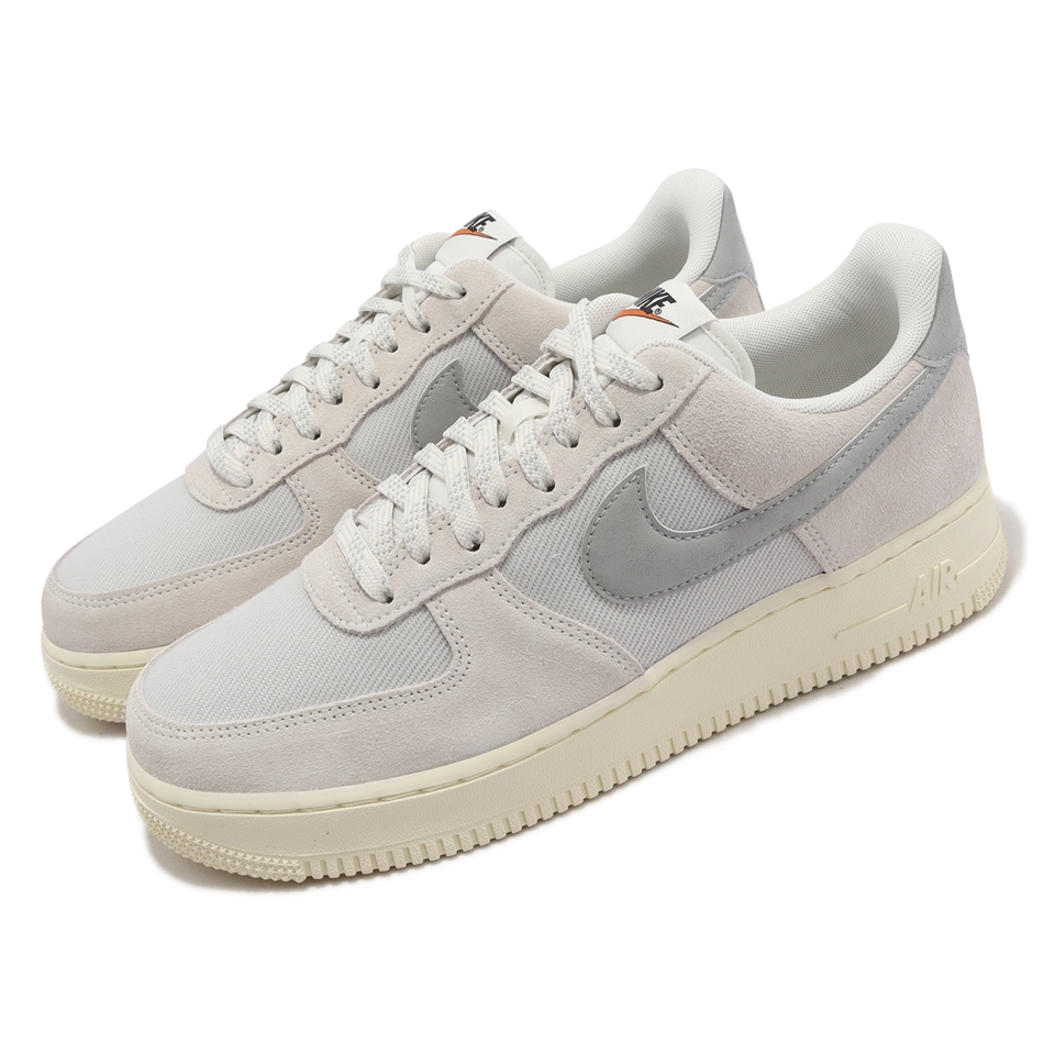 Nike 休閒鞋Air Force 1 07 LV8 灰男女鞋奶油底AF1 麂皮情侶鞋DO9801