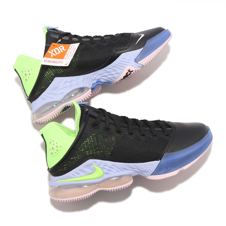 Nike 籃球鞋Lebron XIX Low EP 19 低筒黑螢光綠氣墊男鞋LBJ DO9828-001