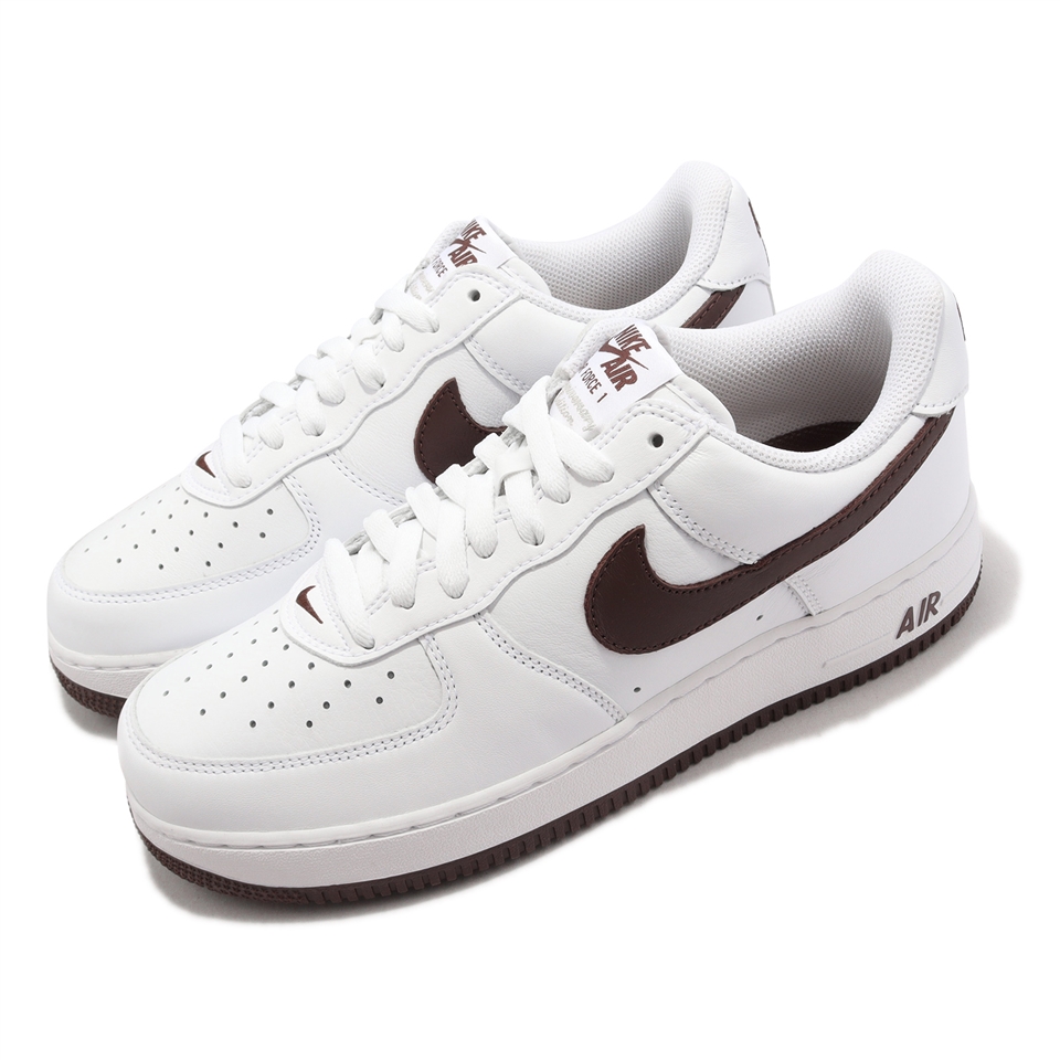 Nike 休閒鞋Air Force 1 Low Retro 白咖啡附牙刷男女鞋AF1 情侶鞋