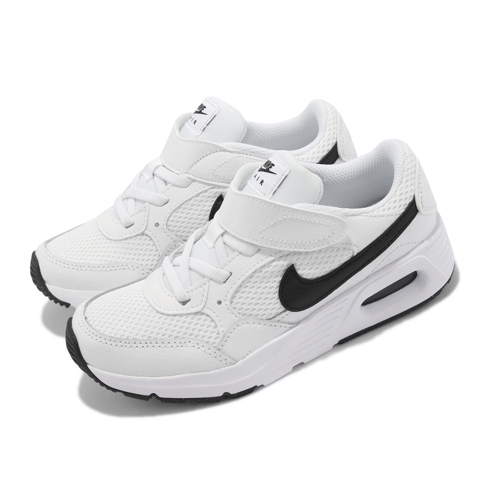 Nike 休閒鞋Air Max SC PSV 中童童鞋白經典皮革魔鬼氈氣墊CZ5356-102