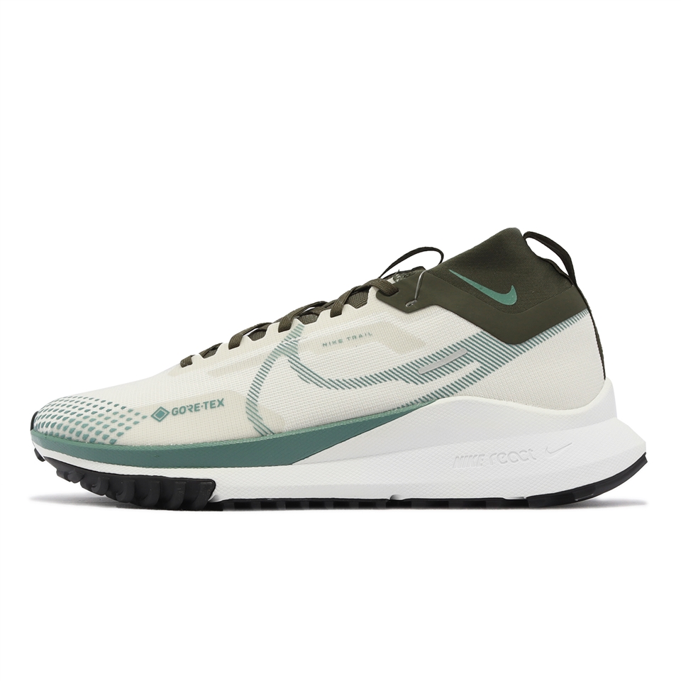 Nike 越野跑鞋React Pegasus Trail 4 GTX 白綠黑反光防水男鞋FB2193