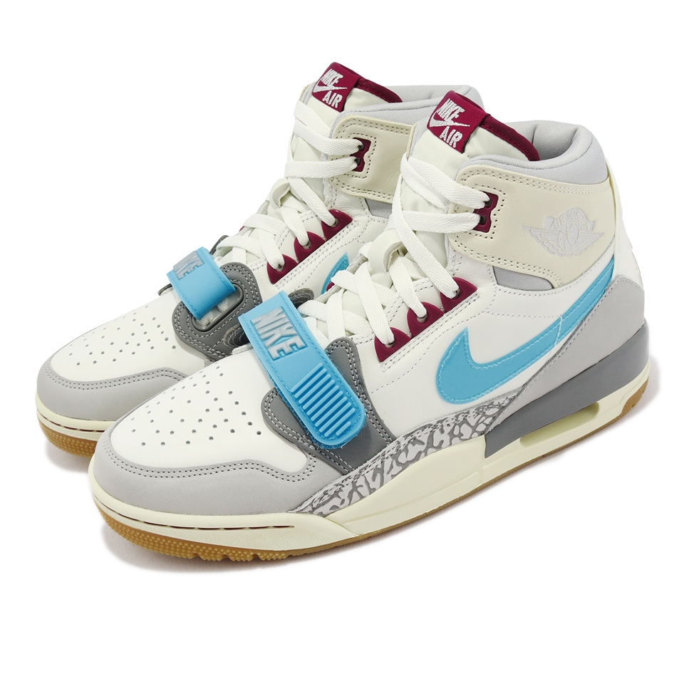 Nike 休閒鞋Air Jordan Legacy 312 男鞋奶油白藍灰喬丹爆裂紋魔鬼氈高