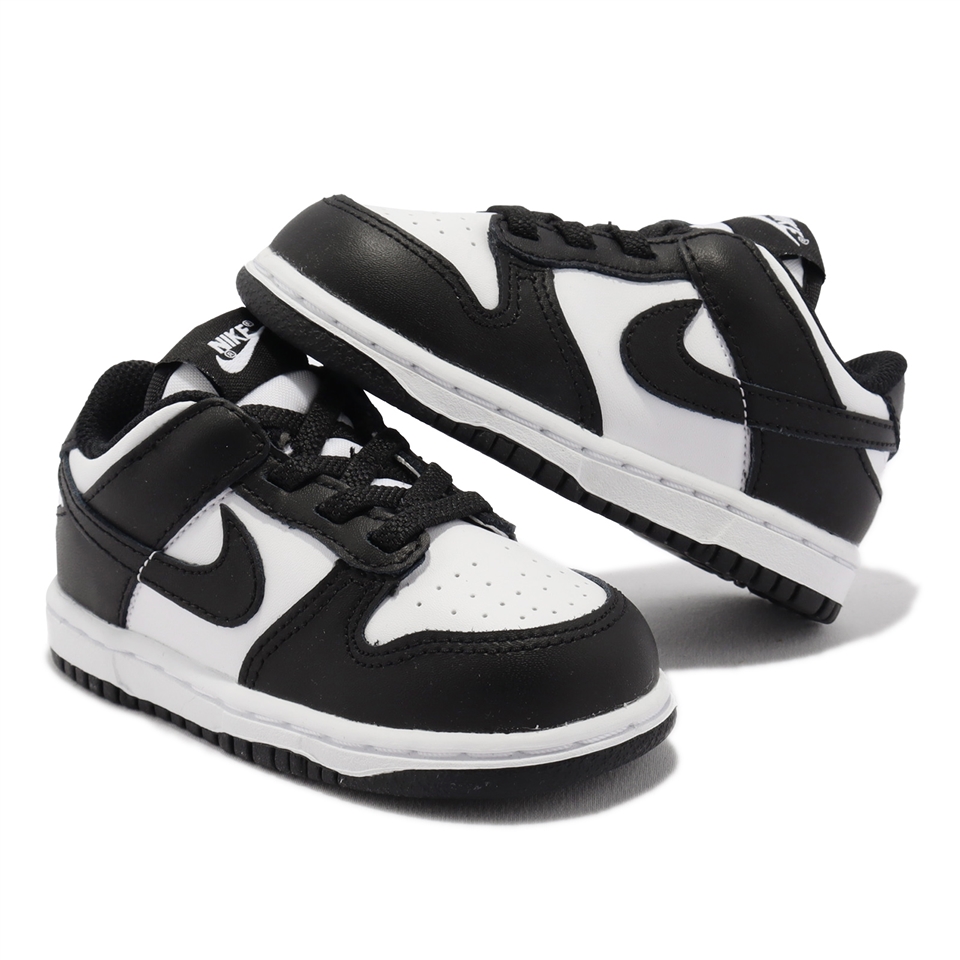 Nike 童鞋Dunk Low TDE 熊貓黑白小童學步鞋親子鞋經典款CW1589-100 