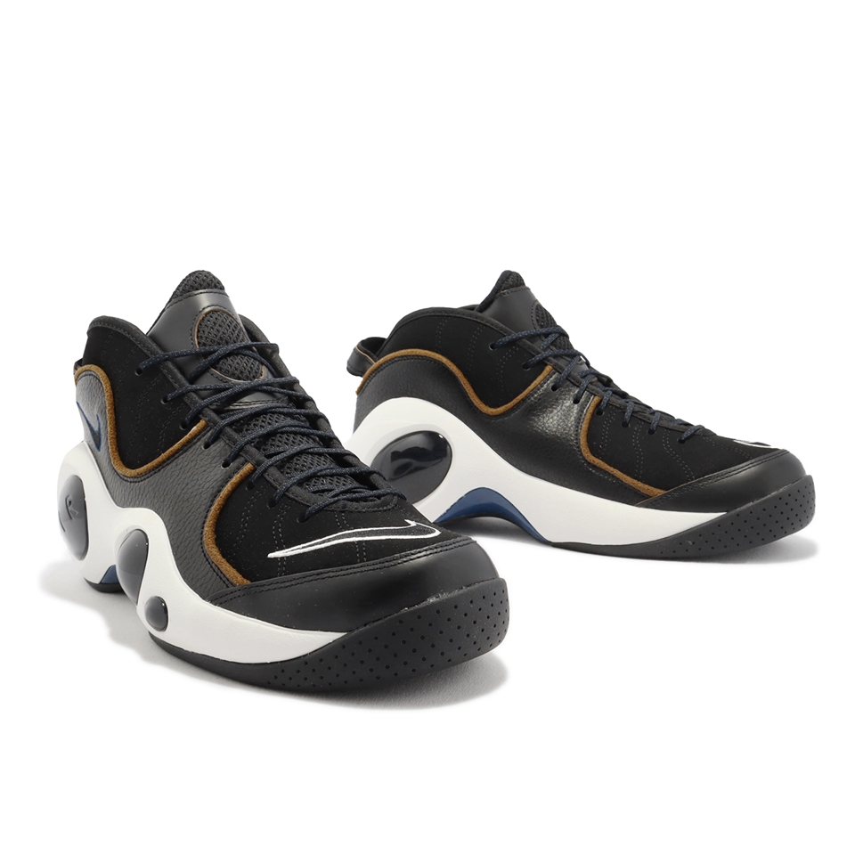 Nike 車輪鞋Air Zoom Flight 95 復古籃球鞋黑白皮革男鞋KIDD 休閒鞋