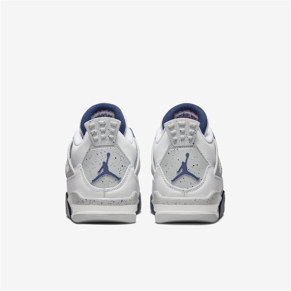 Nike 休閒鞋Air Jordan 4 Retro GS Midnight Navy 白藍女鞋大童鞋