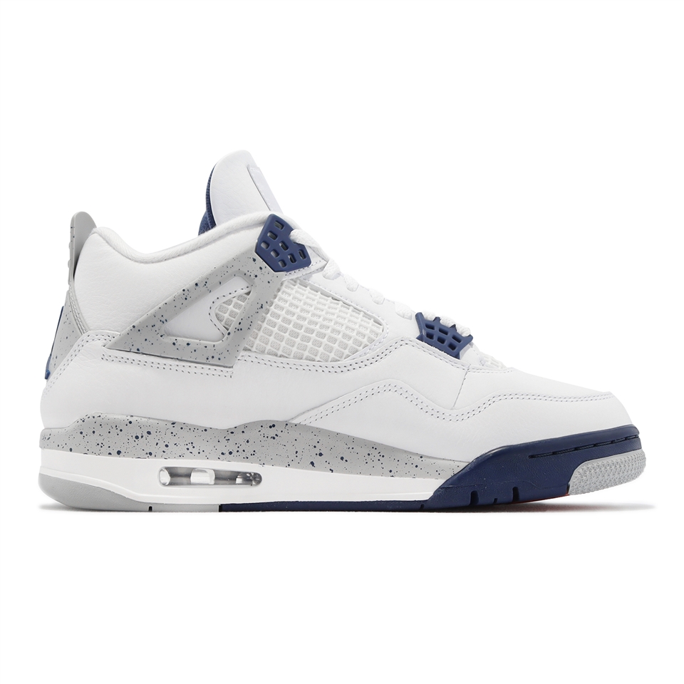 Nike 休閒鞋Air Jordan 4 Retro Midnight Navy 白灰深藍男鞋AJ4 DH6927