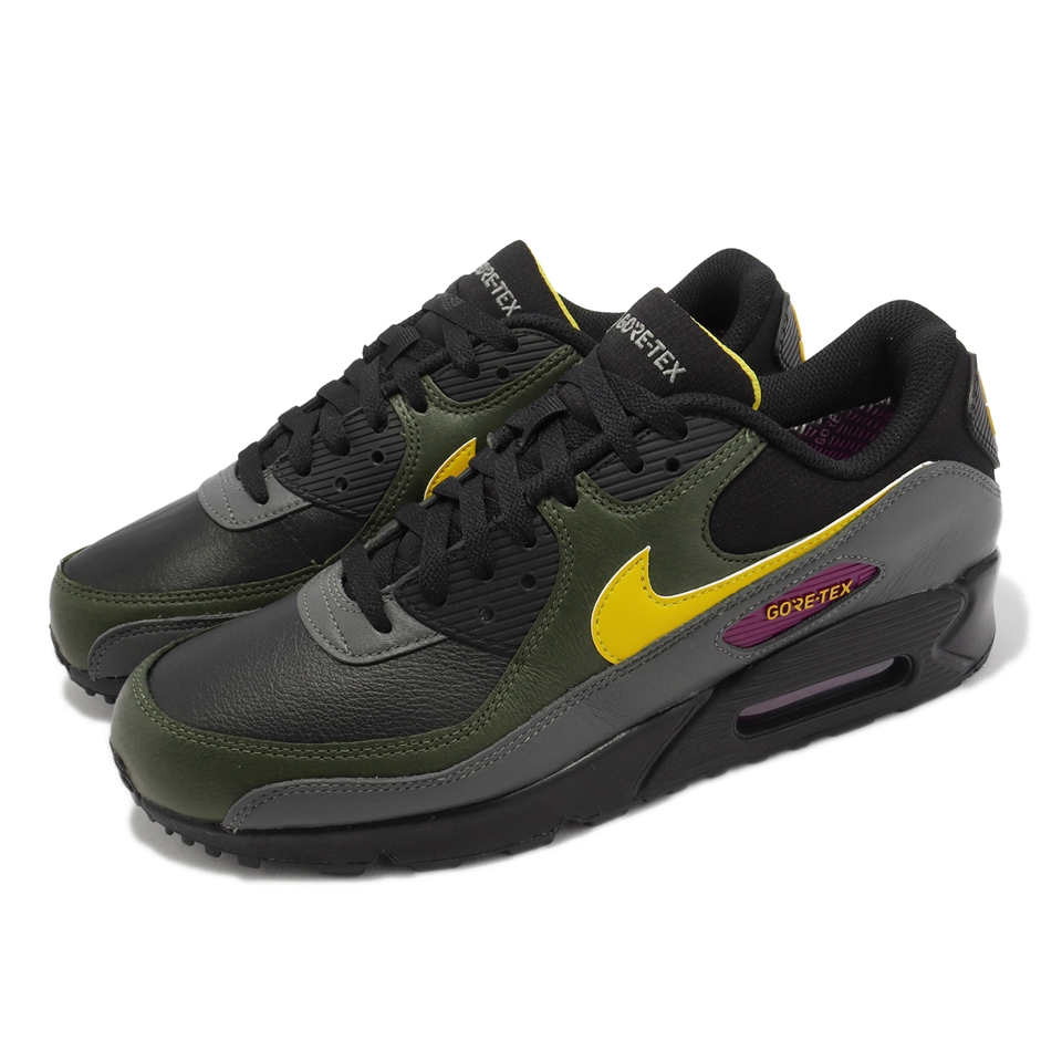 Nike 休閒鞋Air Max 90 GTX 男鞋黑灰黃GTX 防水氣墊經典DJ9779-001