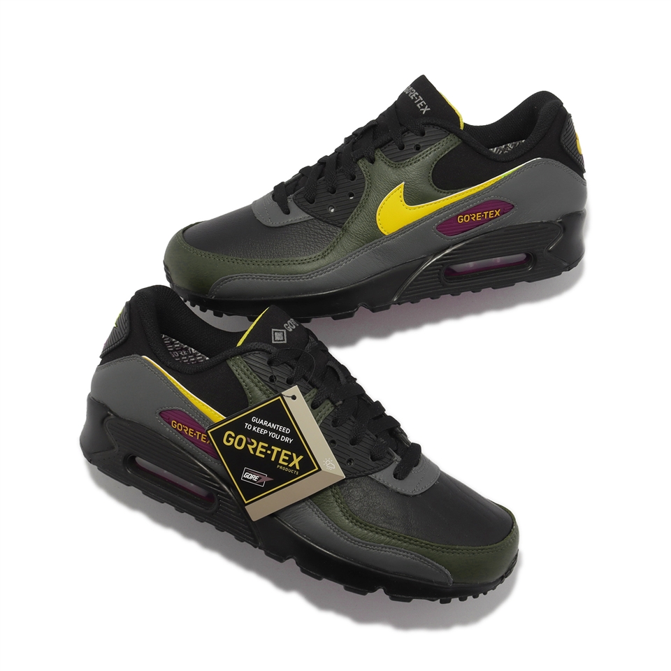 Nike 休閒鞋Air Max 90 GTX 男鞋黑灰黃GTX 防水氣墊經典DJ9779-001