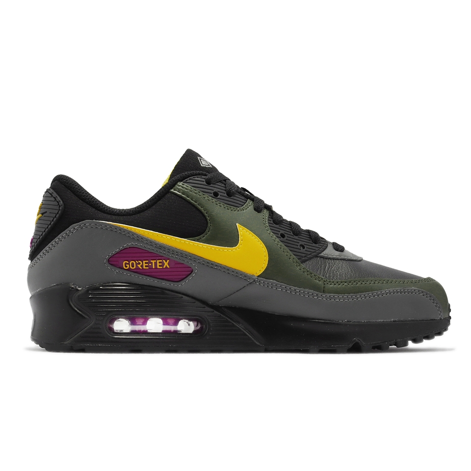 Nike 休閒鞋Air Max 90 GTX 男鞋黑灰黃GTX 防水氣墊經典DJ9779-001