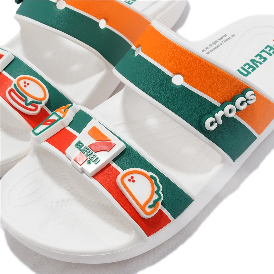 Crocs 拖鞋7-Eleven x Classic Strap Sandal 男女鞋白綠橘711 聯名款