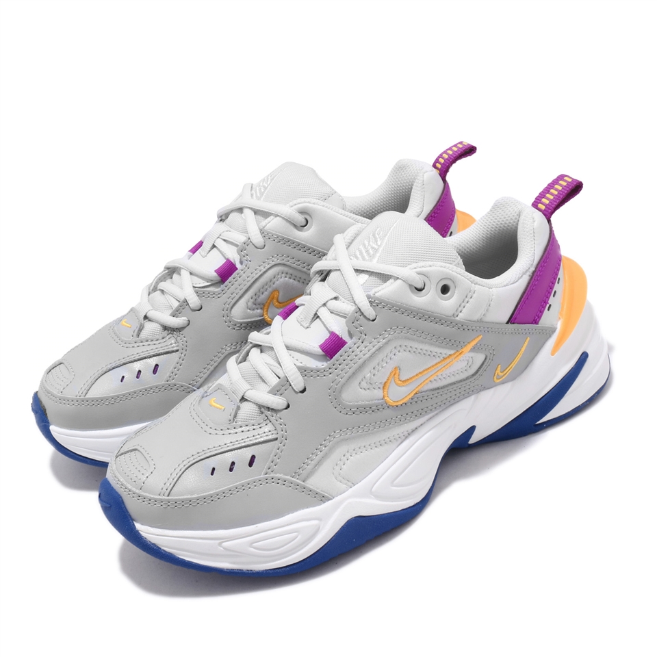 Nike 休閒鞋Wmns M2K Tekno 灰白橘黃紫復古老爹鞋女鞋AO3108-018|會員