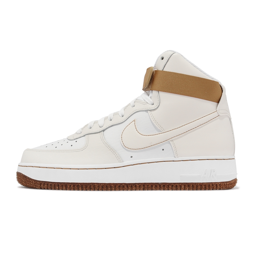 Nike 休閒鞋Air Force 1 High 07 LV8 EMB 男鞋AF1 白卡其高筒魔鬼氈