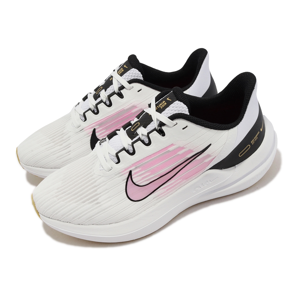 Nike 慢跑鞋Wmns Air Winflo 9 女鞋白黑粉紅透氣包覆回彈運動鞋DD8686