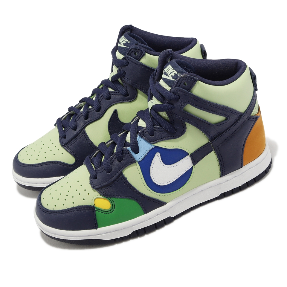 Nike Wmns Dunk High LX 女鞋深藍綠拼接解構高筒See Through DQ7575