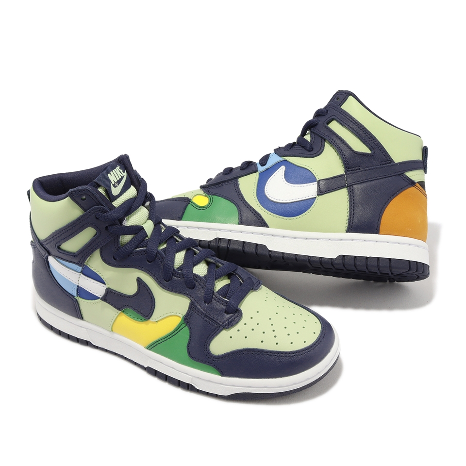 Nike Wmns Dunk High LX 女鞋深藍綠拼接解構高筒See Through DQ7575