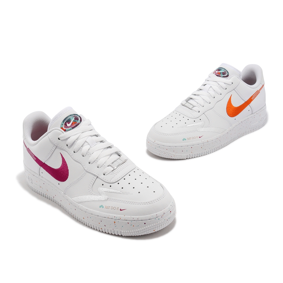 Nike Wmns Air Force 1 07 LX 女鞋白桃紅橘黃綠AF1 潑墨FD4622-131