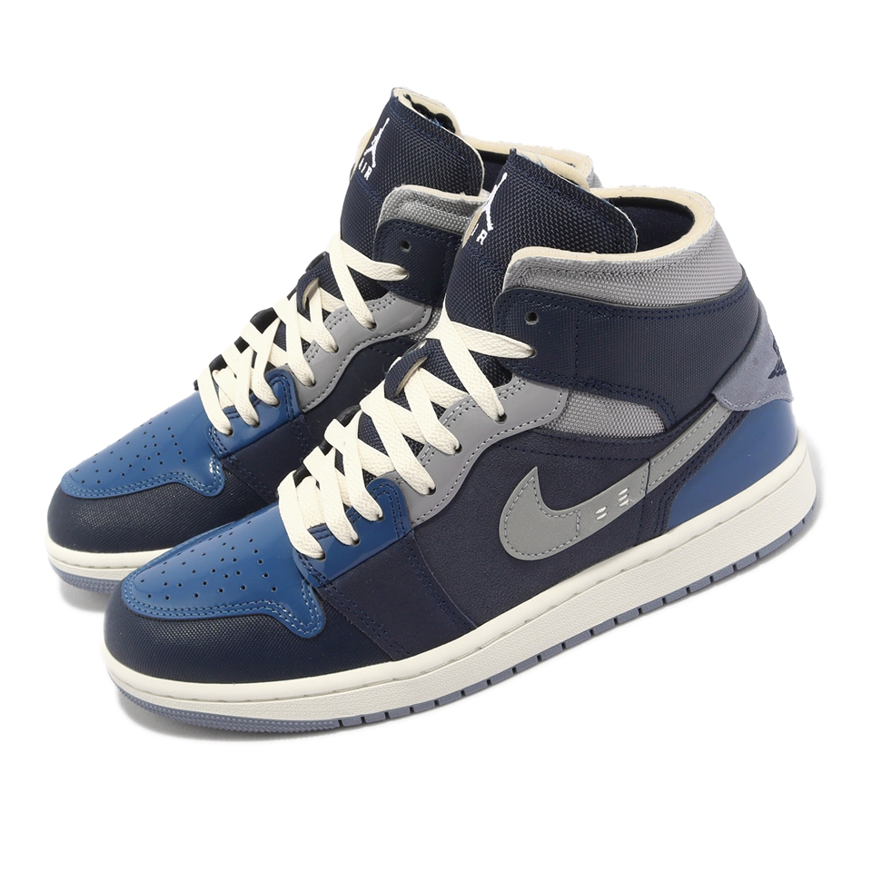 Nike Air Jordan 1 Mid SE CRAFT 男鞋藍灰AJ1 Obsidian DR8868