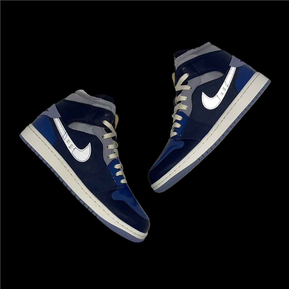 Nike Air Jordan 1 Mid SE CRAFT 男鞋藍灰AJ1 Obsidian DR8868