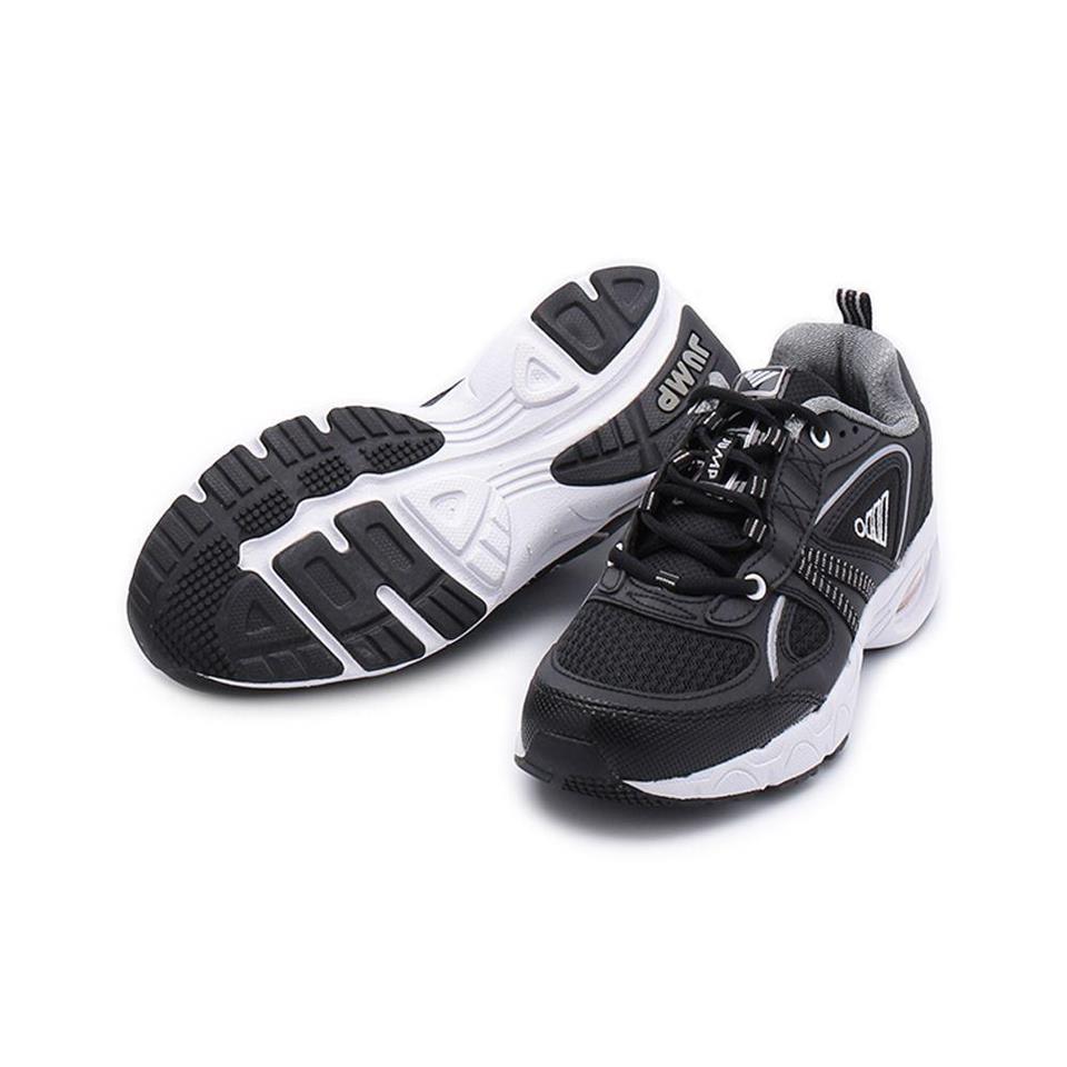 JUMP 輕量氣墊運動鞋黑銀JP653 女鞋鞋全家福|慢跑鞋|ETMall東森購物網