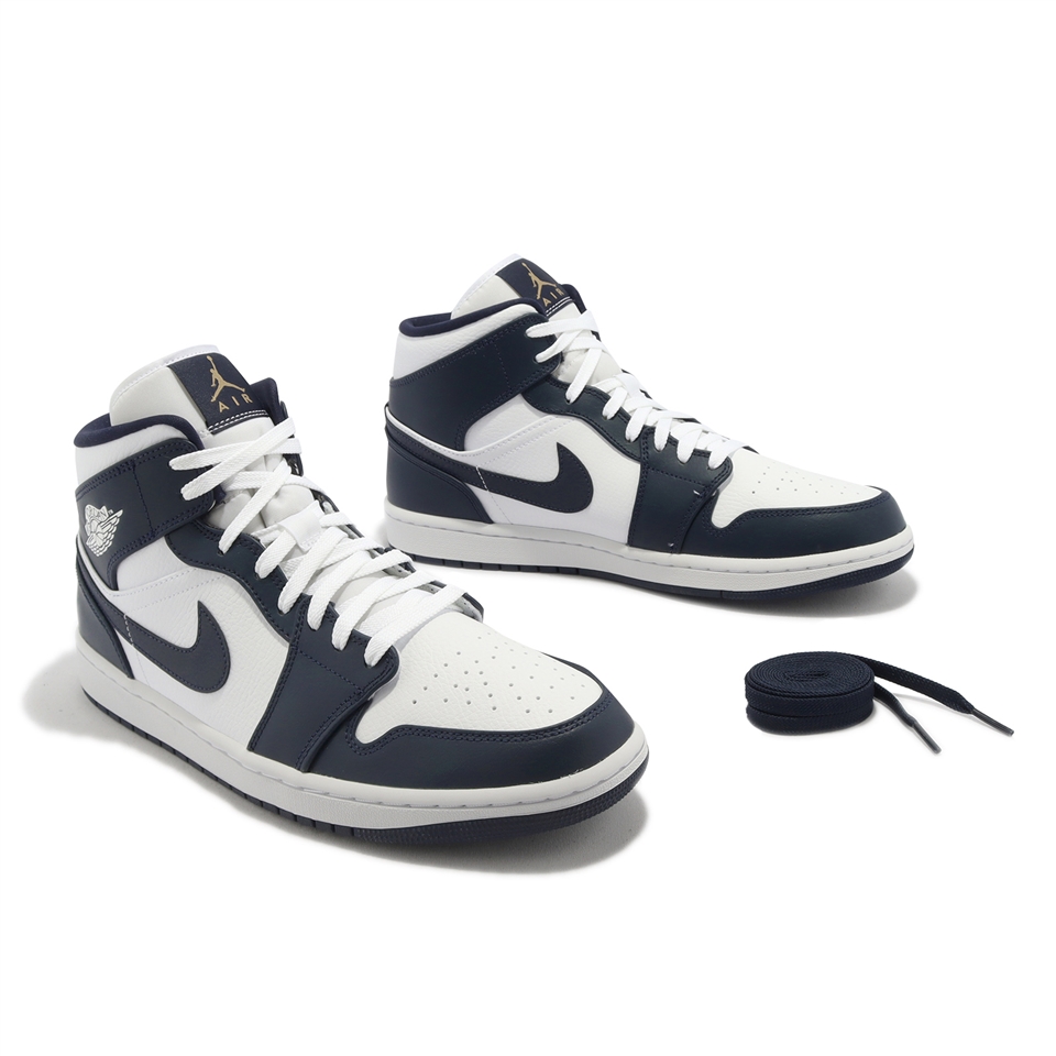 Nike Air Jordan 1 Mid Obsidian 白深藍AJ1 男鞋休閒鞋554724-174