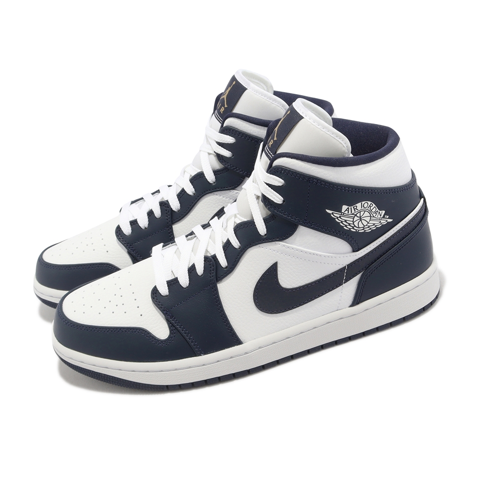 Nike Air Jordan 1 Mid Obsidian 白深藍AJ1 男鞋休閒鞋554724-174|會員