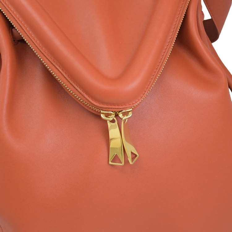 BOTTEGA VENETA 666511 Beak Cabas 小牛皮肩背翻蓋水桶包.橘 大|BV肩背包|ETMall東森購物網