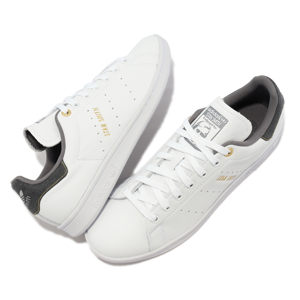 adidas 休閒鞋Stan Smith 白灰牛仔單寧男鞋史密斯三葉草愛迪達FZ6442