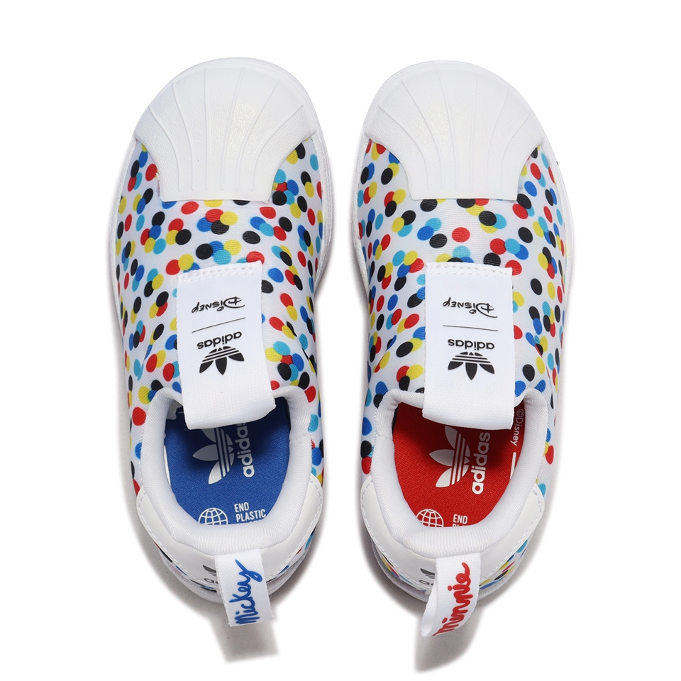 Disney X adidas Superatar 360 C 童鞋中童小朋友聯名點點白三葉草愛迪