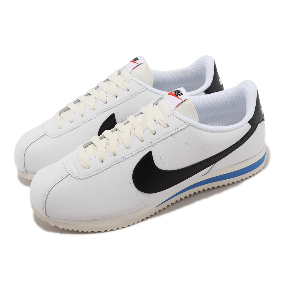 Nike 休閒鞋Cortez 男鞋女鞋白黑勾復古經典皮革阿甘鞋奶油中底DM4044