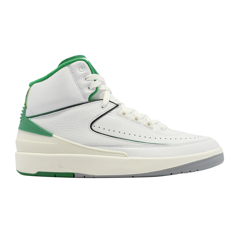 Nike 休閒鞋Air Jordan 2 Retro 男鞋白幸運綠AJ2 皮革經典款高筒DR8884