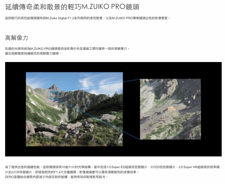 OLYMPUS奧林巴斯 M.ZUIKO DIGITAL ED 20mm F/1.4 PRO - 詳情2