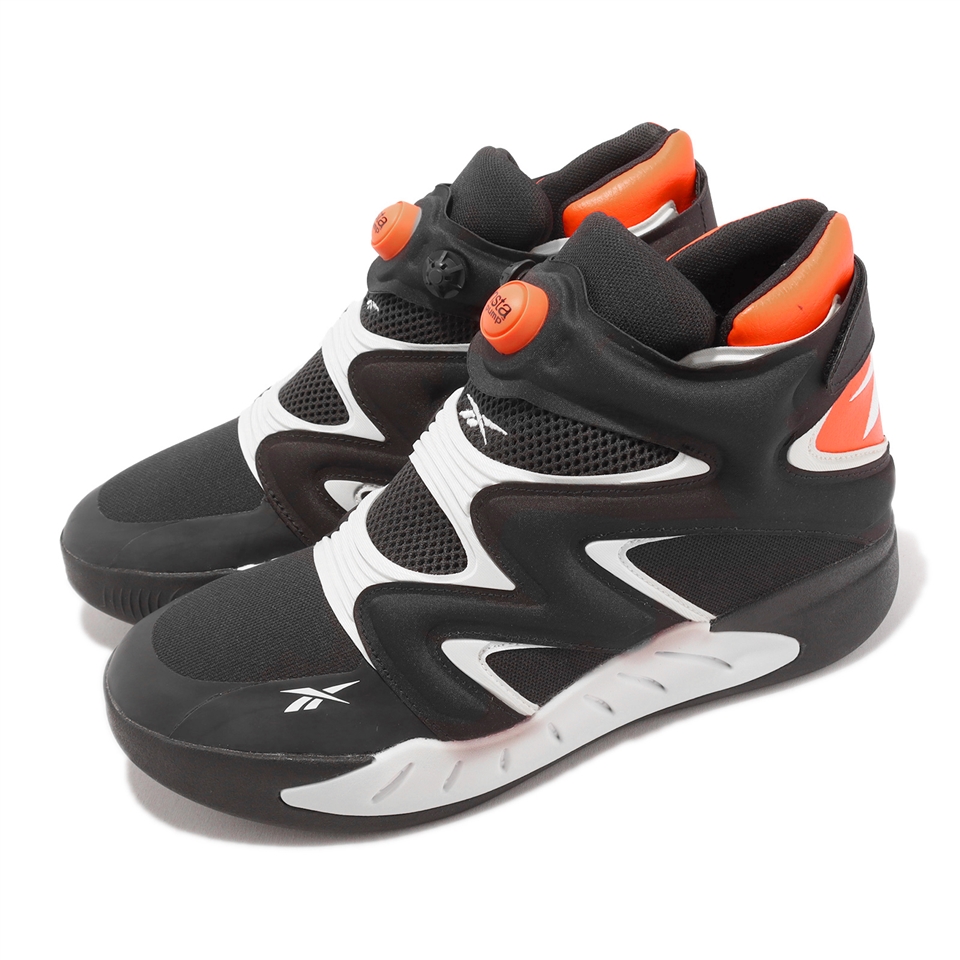 Reebok 休閒鞋Instapump Fury Zone 男鞋黑白橘充氣鞋氣囊高筒G55140