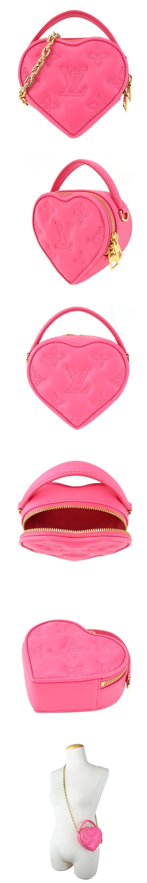 Louis Vuitton Pop My Heart 絎縫小牛皮鏈帶手提/斜背包(粉色)