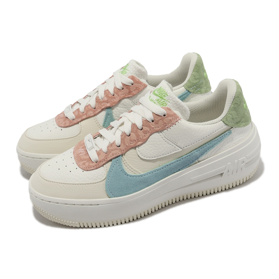 Nike 休閒鞋Wmns AF1 LO PLT AF ORM 女鞋象牙白彩色皮革厚底增高DX2671