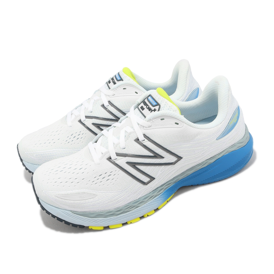 New Balance 慢跑鞋Fresh Foam 860 V12 2E 寬楦男鞋白藍緩震反光NB