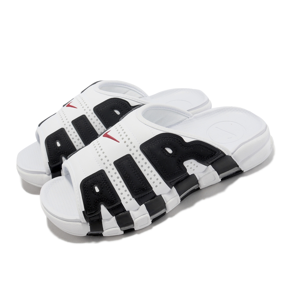 Nike 拖鞋Air More Uptempo Slide 白黑大AIR 男鞋氣墊FB7818-100|會員