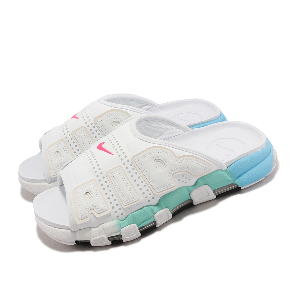 Nike 拖鞋Air More Uptempo Slide 男鞋女鞋白藍綠運動拖鞋大AIR FN3437