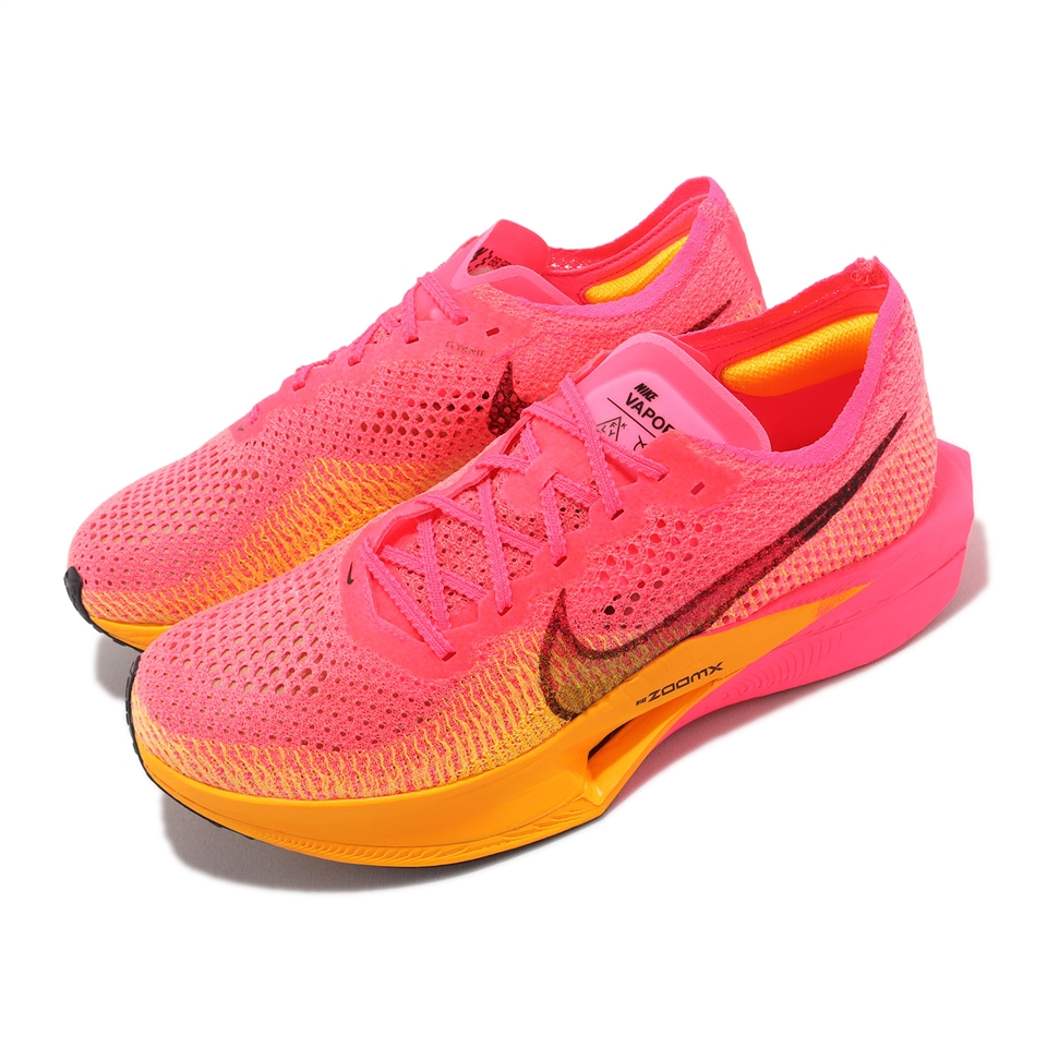 Nike 競速跑鞋ZoomX Vaporfly Next% 3 男鞋回彈碳板粉紅橘黑運動鞋