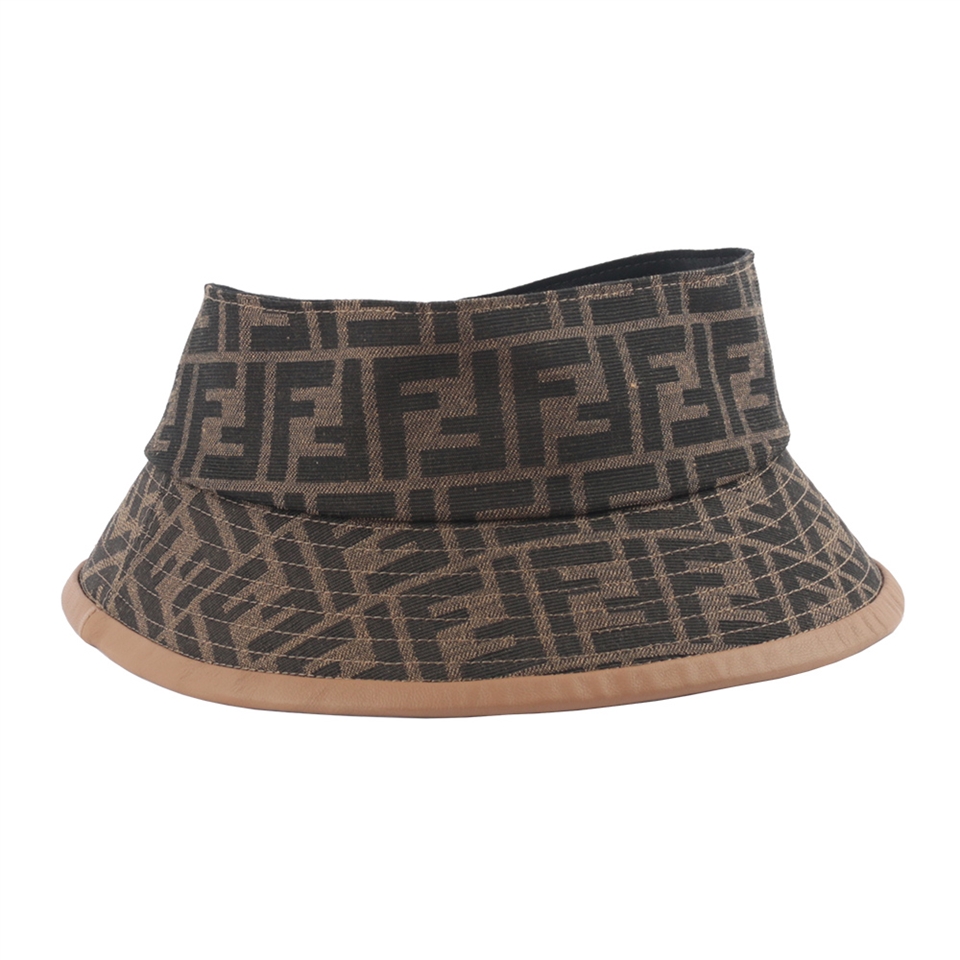FENDI FF Logo 滿版遮陽帽(棕色) FXQ967 AN8X F15B6|飾品/圍巾/配件