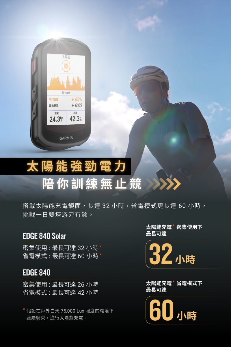 GARMIN】Edge 840 Solar GPS自行車衛星導航(太陽能版)|會員獨享好康