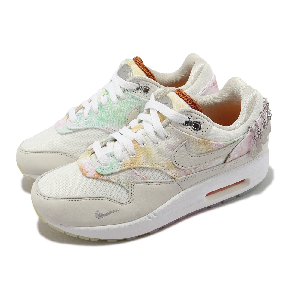 Nike 休閒鞋Wmns Air Max 1 87 女鞋男鞋米奶油色氣墊金屬扣FJ7734